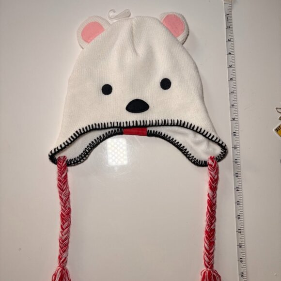 Coca-Cola White Polar Bear Hat with Red Tassels, OS - Picture 1 of 5